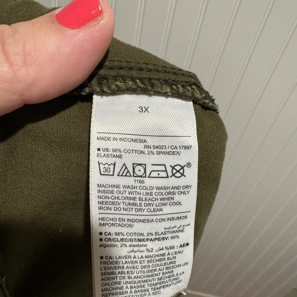 Old Navy OG Chino Shorts Olive Green Cotton Plus Size 3X Pull On - Picture 5 of 5